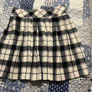 Plaid Black and White Women's Skirt